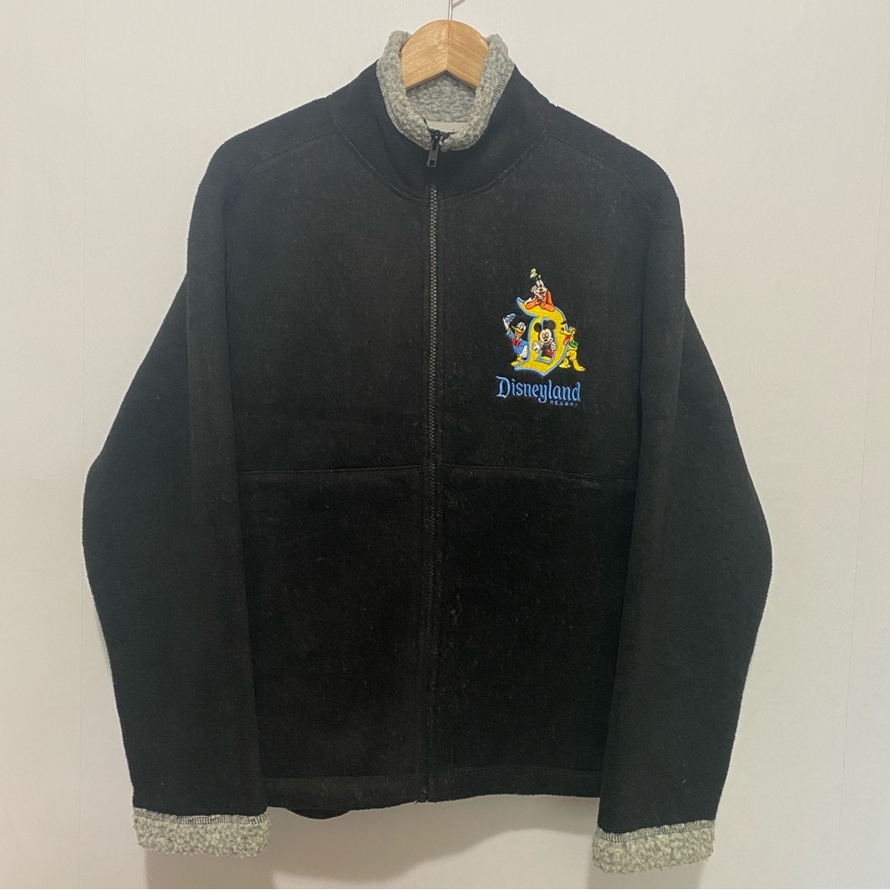 Vintage Disneyland Resort Fleece Jacket L Sherpa Lined Mickey Donald Goofy Pluto